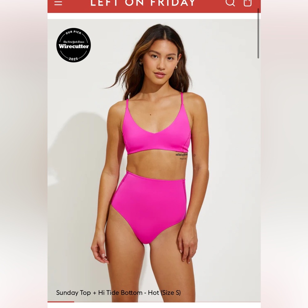 Left On Friday High Tide Swim Bottoms in Hot Pink - Picture 4 of 4